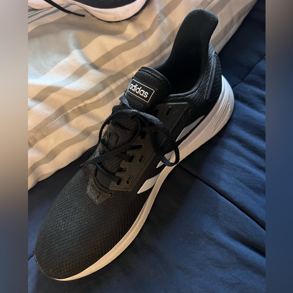 Brand new! Worn one time! Adidas black men’s sneakers with white stripes - Picture 6 of 6